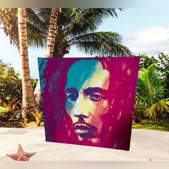 Bob Marley signed large Giclee Art on canvas  by Stephen  “ the soldier “ - Picture 5 of 16